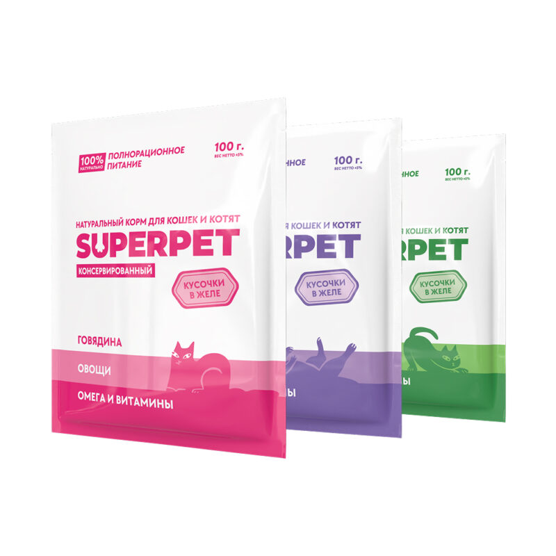 Конс-ое КОШКИ Влажное натуральное питание SUPERPET - SUPERPET