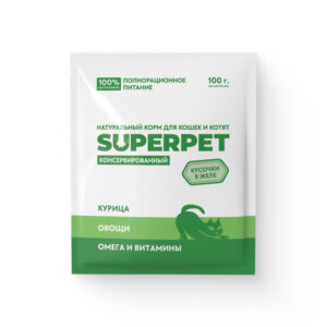 Курица для кошек. Кусочки в желе - SUPERPET