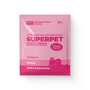 Говядина для кошек. Паштет - SUPERPET