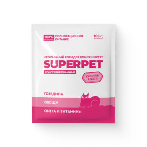 Говядина для кошек. Кусочки в желе - SUPERPET