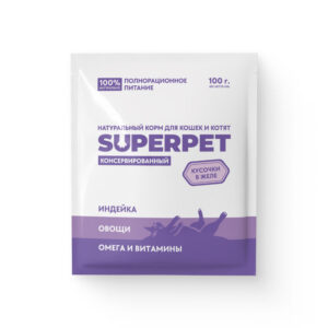 Индейка для кошек. Кусочки в желе - SUPERPET