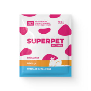 Говядина для кошек. Кусочки - SUPERPET