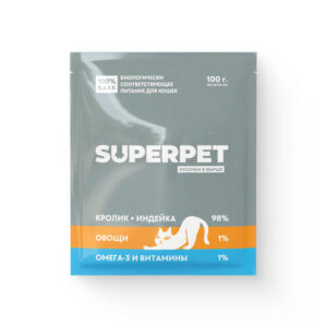 Кролик с индейкой для кошек. Кусочки в фарше