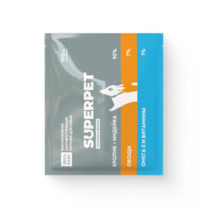 Кролик и индейка для собак. Кусочки в фарше