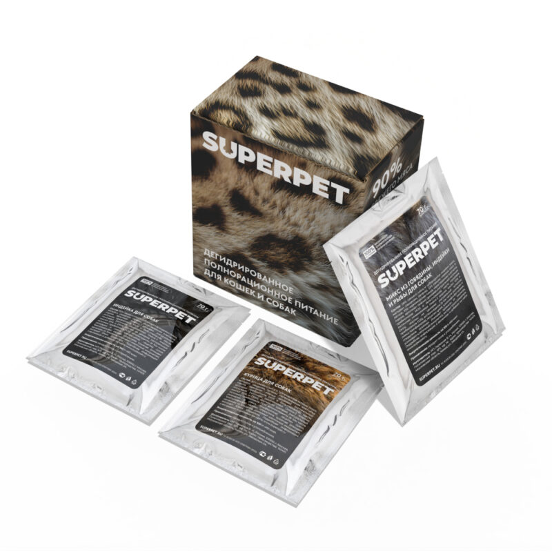 Стартовый набор дегидрированного питания: 3 вкуса × 70 граммов - SUPERPET